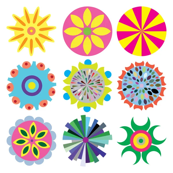 Flor icono conjunto — Vector de stock