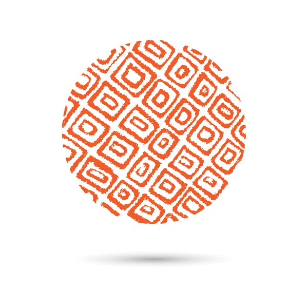 Мраморный круг ручной работы, элемент дизайна векторного логотипа — стоковый вектор