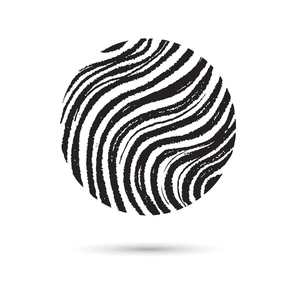 Cercle de marbre gribouillé dessiné à la main — Image vectorielle