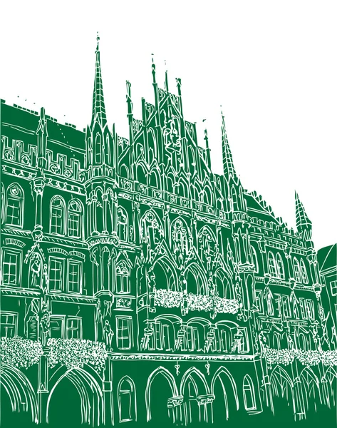 Stadhuis van München, München — Stockvector