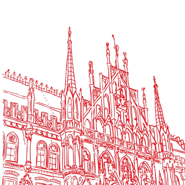 München-stadhuis — Stockvector