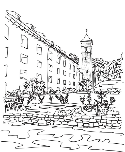 Кенигштайнская крепость , — стоковый вектор