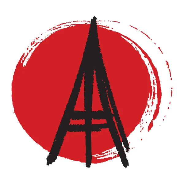 Tour Eiffel en cercle — Image vectorielle