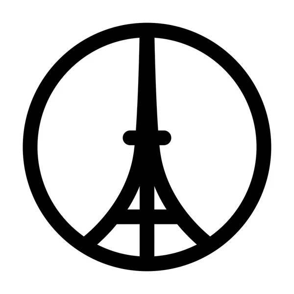Tour Eiffel en cercle — Image vectorielle