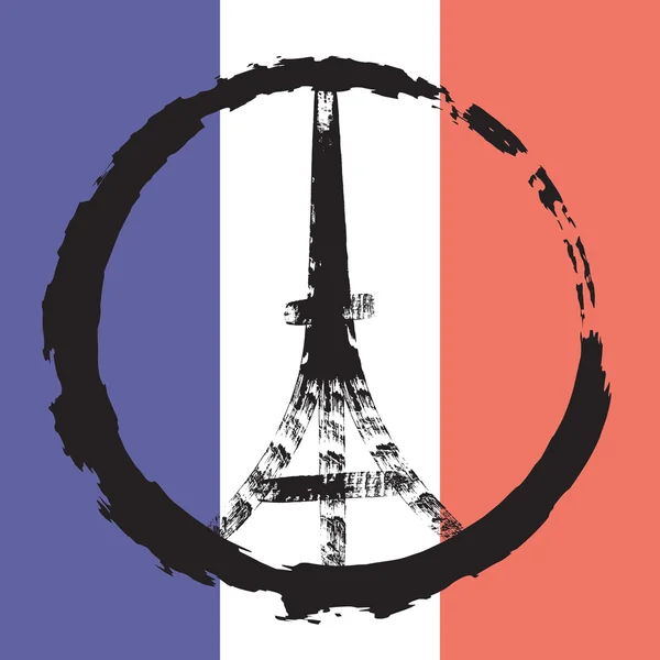 Logo Peace de la Torre Eiffel — Vector de stock