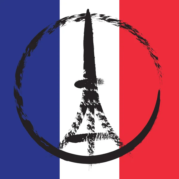 Logo de paix de la tour Eiffel — Image vectorielle