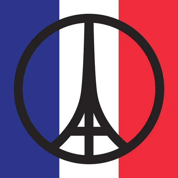 Logo della pace della Torre Eiffel — Vettoriale Stock