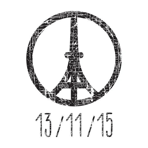 Paz dibujada a mano para París — Archivo Imágenes Vectoriales