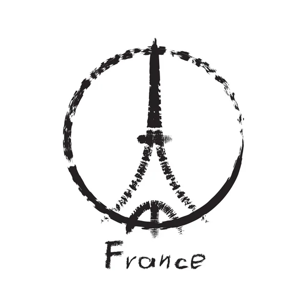 Paz dibujada a mano para París — Archivo Imágenes Vectoriales