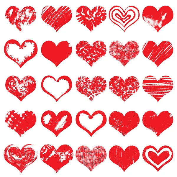 Heart icons, hand drawn icons — Stockvector