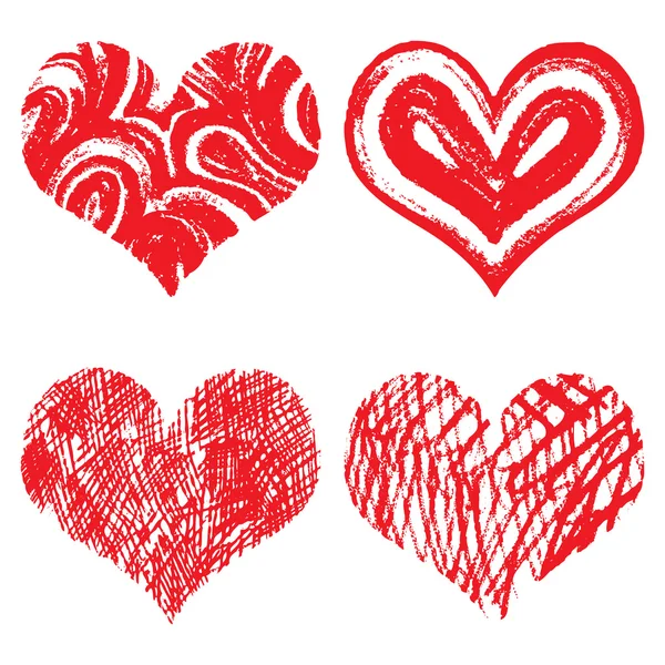 Heart icons, hand drawn icons — ストックベクタ