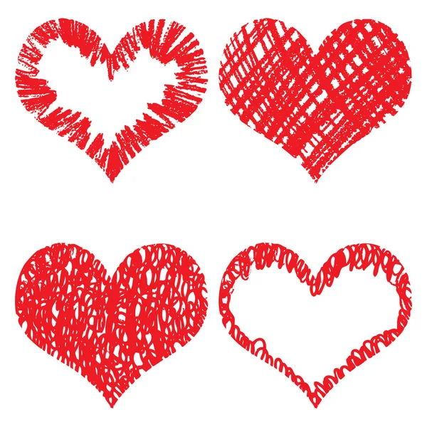 Heart icons, hand drawn icons — Διανυσματικό Αρχείο