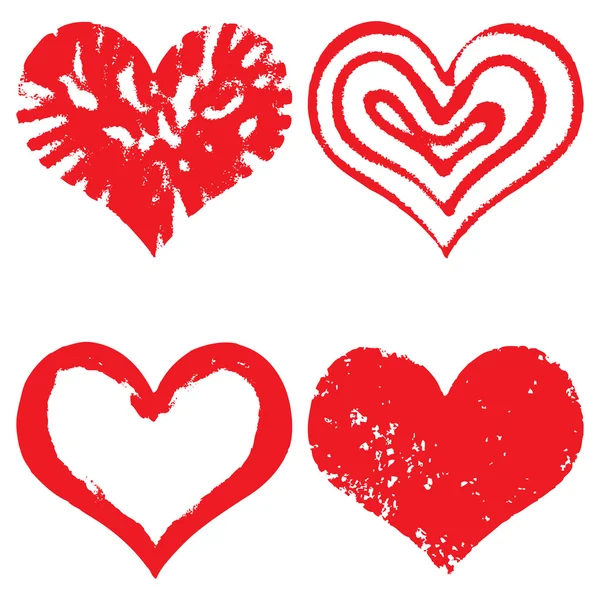 Ícones do coração, ícones desenhados à mão — Vetor de Stock