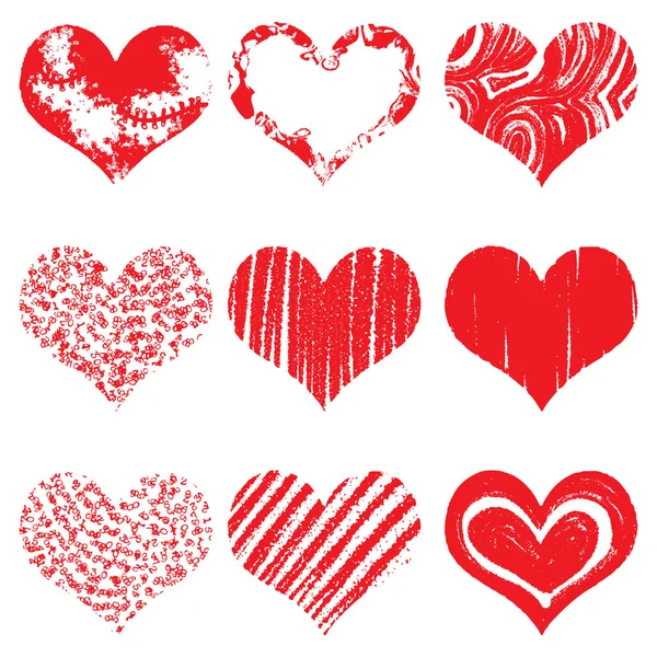 Heart icons, hand drawn icons — ストックベクタ