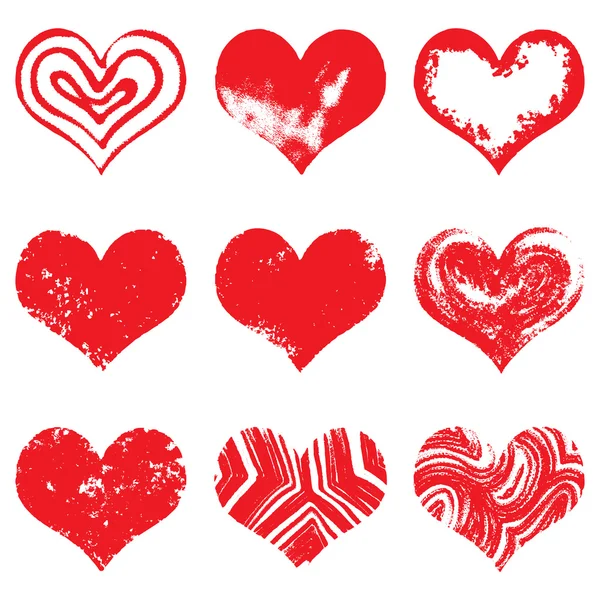 Icone del cuore, icone disegnate a mano — Vettoriale Stock
