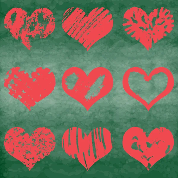 Heart icons, hand drawn icons — ストックベクタ