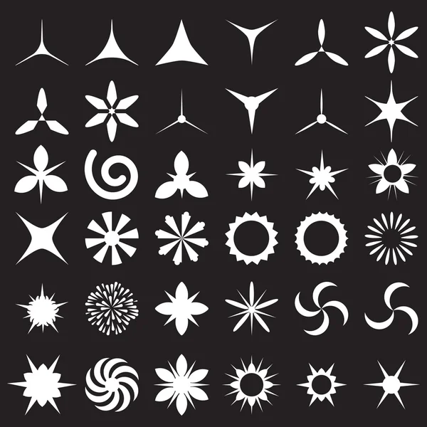 Vector set sparkle lichten sterren. — Stockvector