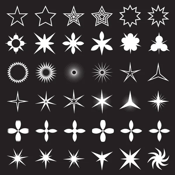 Conjunto vectorial de luces brillantes estrellas . — Archivo Imágenes Vectoriales