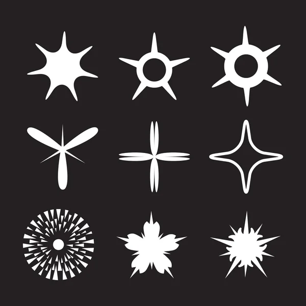 Sparkle lichten sterren set. — Stockvector