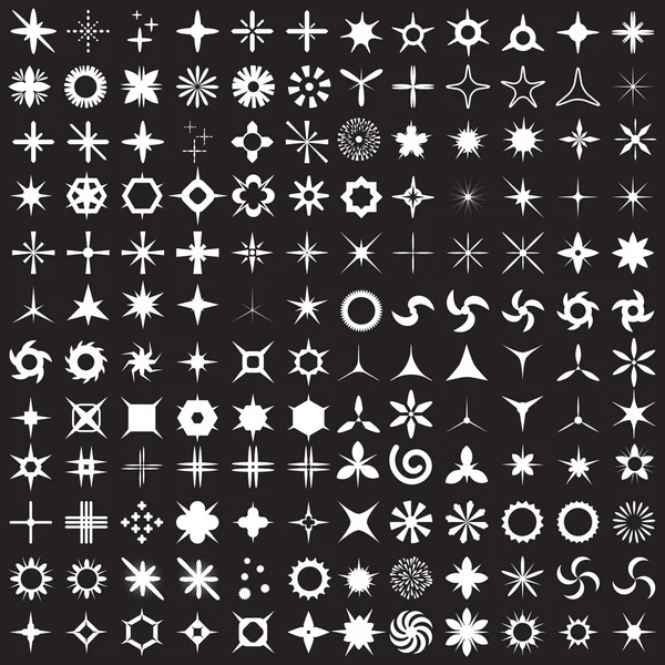 Super conjunto de iconos de destellos vectoriales . — Archivo Imágenes Vectoriales