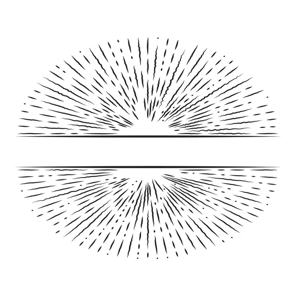 Desenho de vetor de quadro de raios solares . —  Vetores de Stock