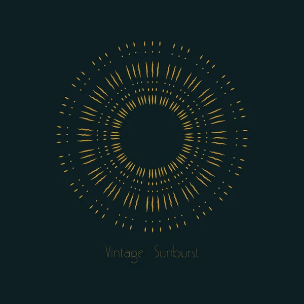 Oro vector retro sunburst — Vector de stock