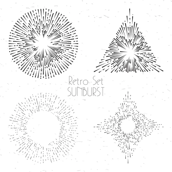 Bursting rays design elements in various shapes. — Stok Vektör