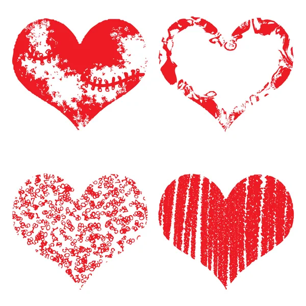 Heart icons, hand drawn icons — Stock Vector