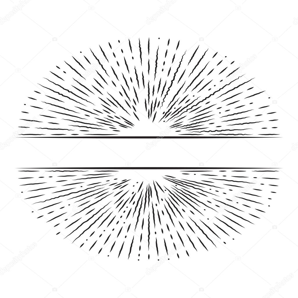 Sun ray frame vector design.