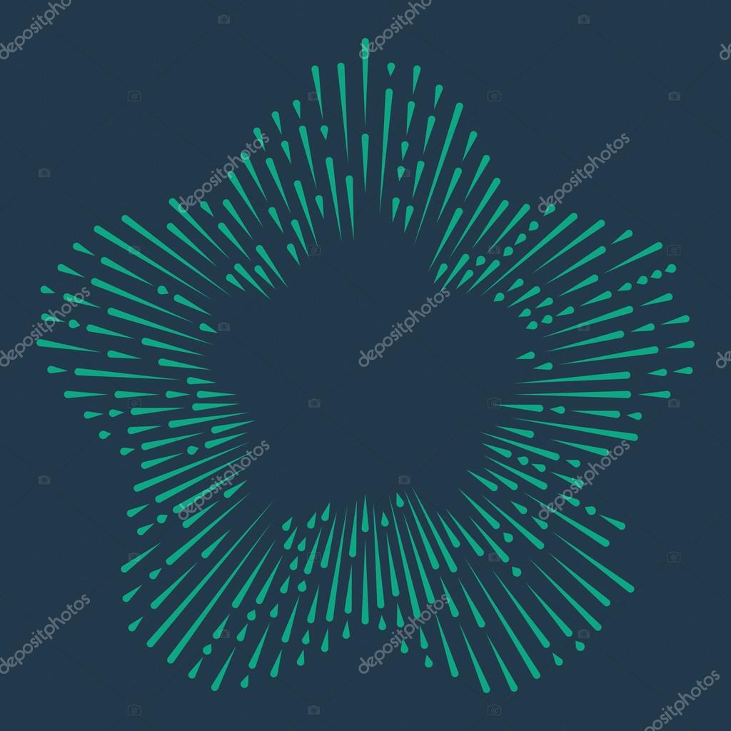 Isolated radial retro vector sun rays, vintage sunburst, badge and logotype design.