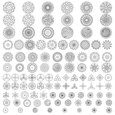 Tasarım büyük çiçek Icon set