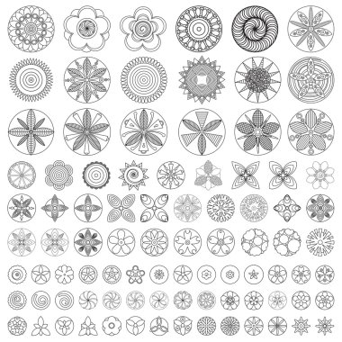 Tasarım büyük çiçek Icon set