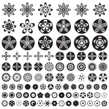 Büyük çiçekler Icon set.