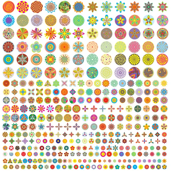 Más de 300 de flores como conjunto de iconos — Vector de stock