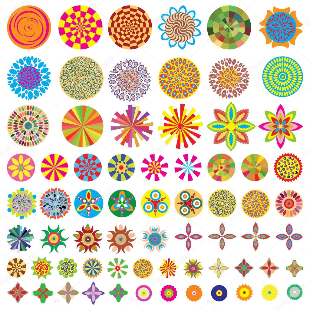 Over 50 beautiful abstract flower icons.