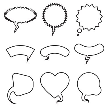 Boş boş konuşma kabarcıklar seti.