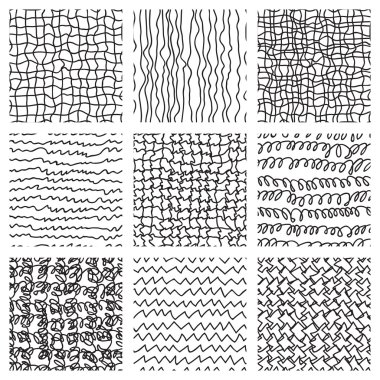 Soyut el dokular koleksiyonu çizimi.