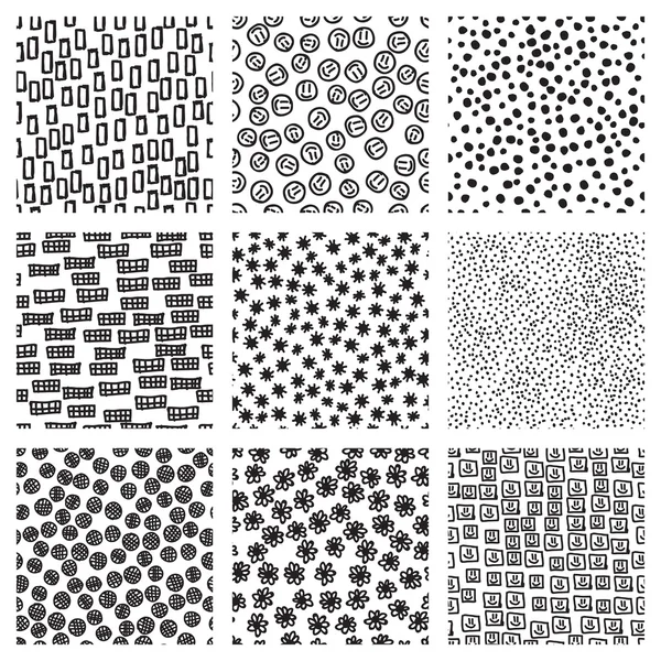 Vector set of seamless patterns. — Stock Vector