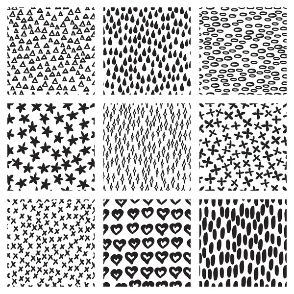 Vector set of seamless patterns. — Stock Vector