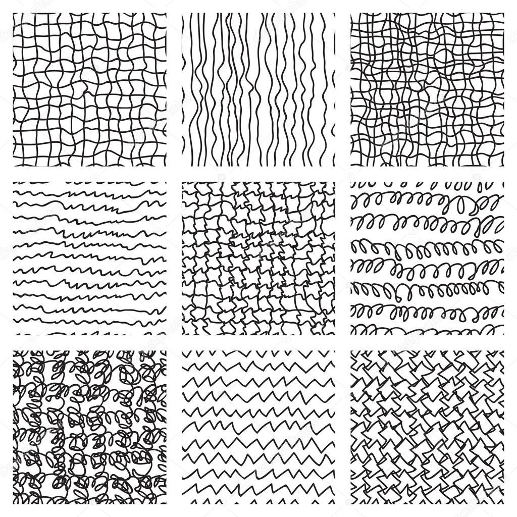 Abstract hand drawing textures collection.