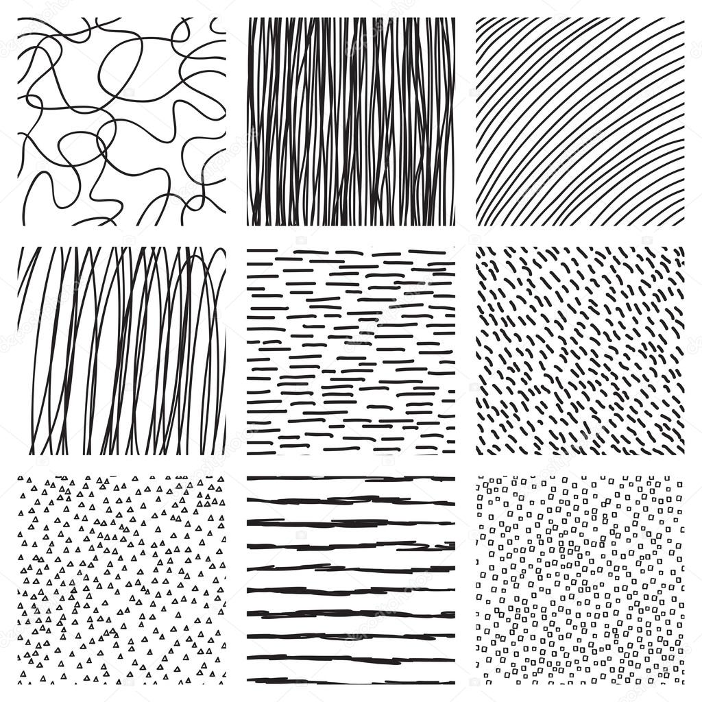 Set of ink hand drawn hatch texture. Stock Vector by ©goldenshrimp 93884140