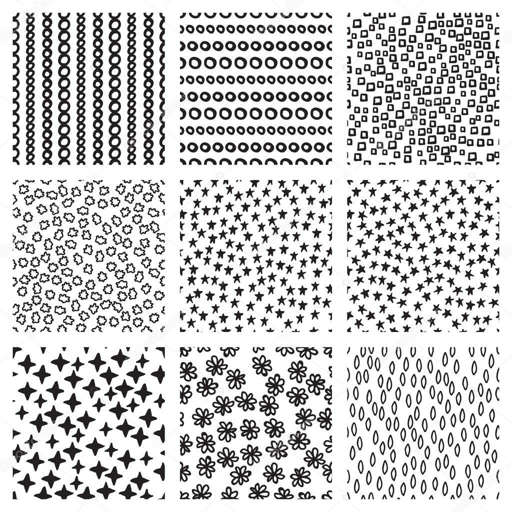 Set of nine texture patterns