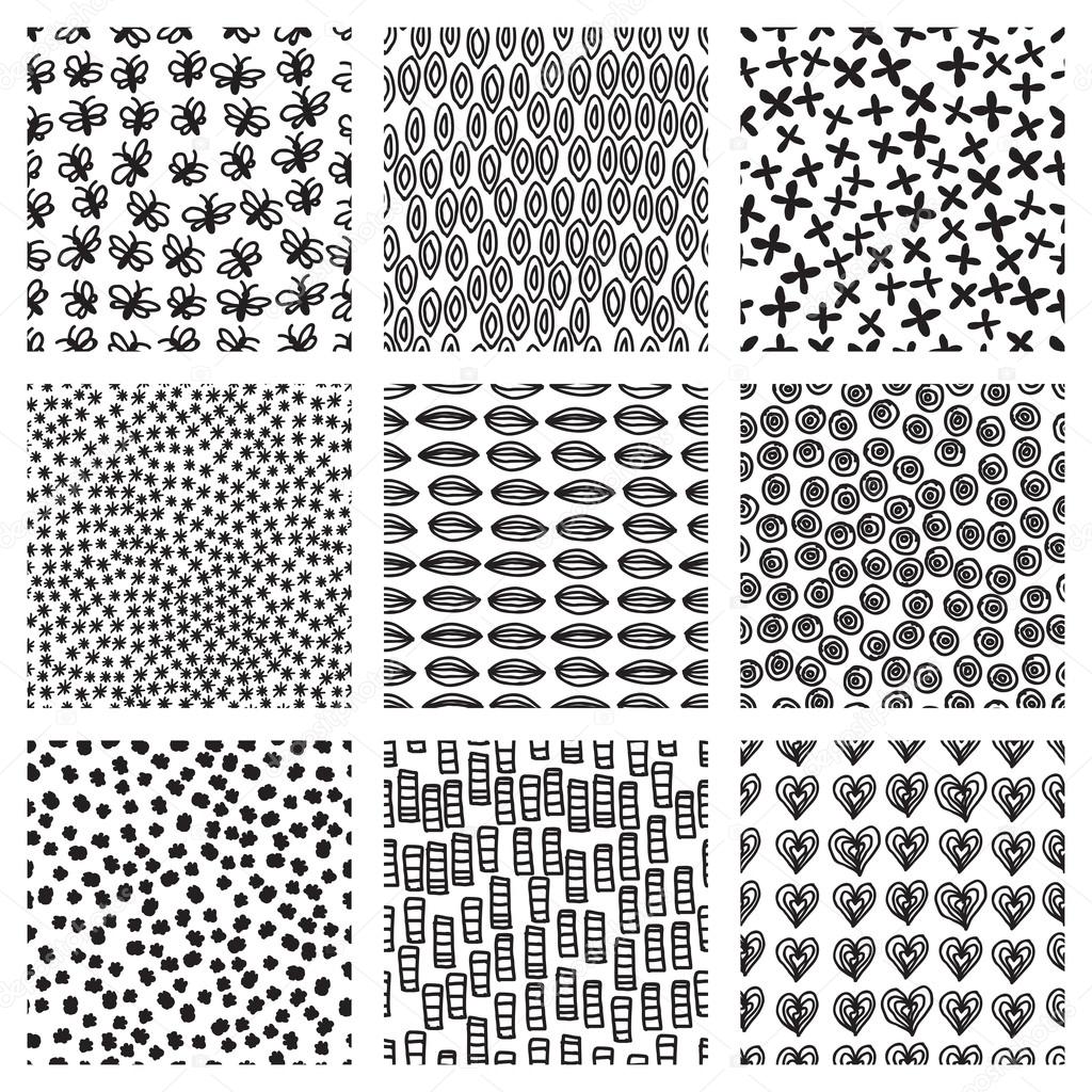 Vector set of seamless patterns.