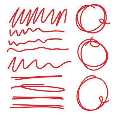 Highlighter circles scribbles and underlines clipart
