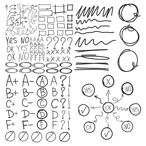 Set van school merken — Stockvector