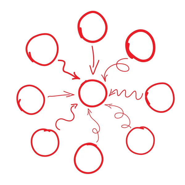 Grafico o diagramma di flusso disegnato a mano — Vettoriale Stock