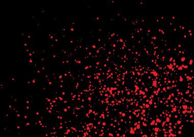 Vector splatter of blood in red color on black background.