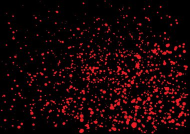 Vector splatter of blood in red color on black background.