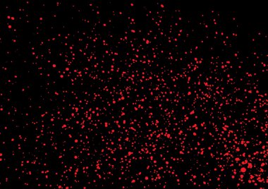 Vector splatter of blood in red color on black background.