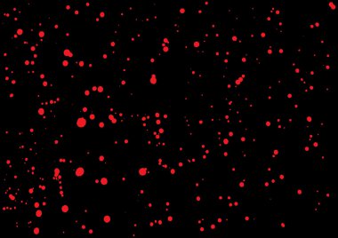 Vector splatter of blood in red color on black background.